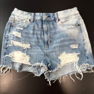 American Eagle Outfitters Blue Distressed Jean Shorts